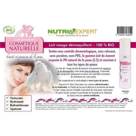 Lait Démaquillant BIO au Lait de Jument Ineldea - 3