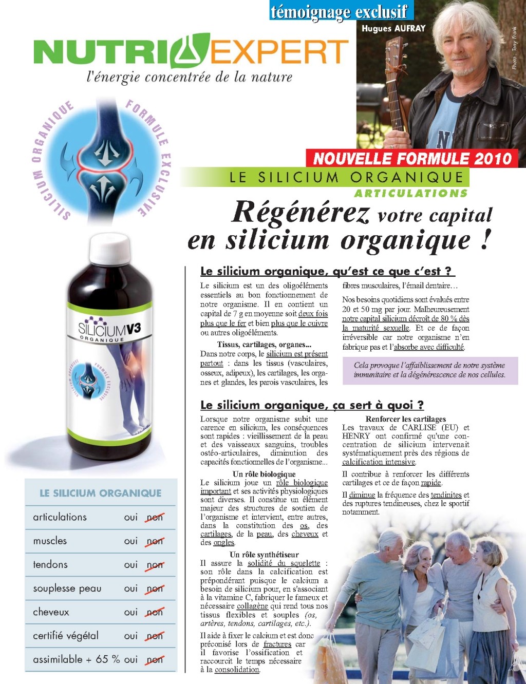 Silicium Organique V3 Gélules pour les Articulations et la Silicium Organique V3 Gélules pour les Articulations et la