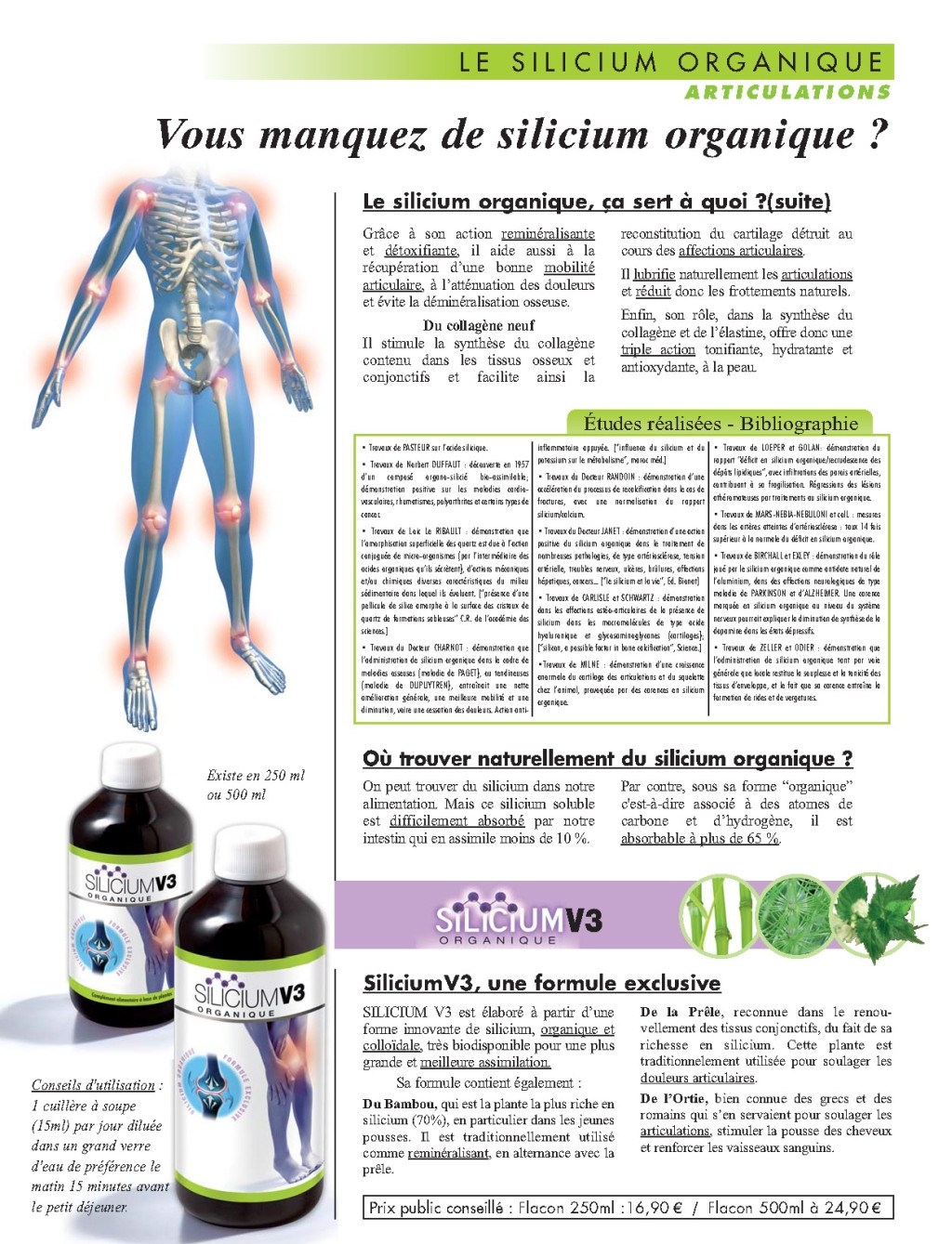 Silicium Organique V3 Solution Buvable pour les Silicium Organique V3 Solution Buvable pour les