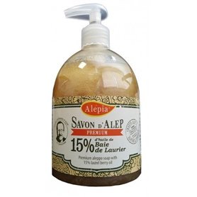 Savon d'Alep Liquide Premium BIO 15% Huile de Baie de Laurier Alepia - 1