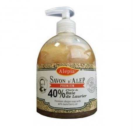 Savon d'Alep Liquide Premium BIO 40% Huile de Baie de Laurier Alepia - 1