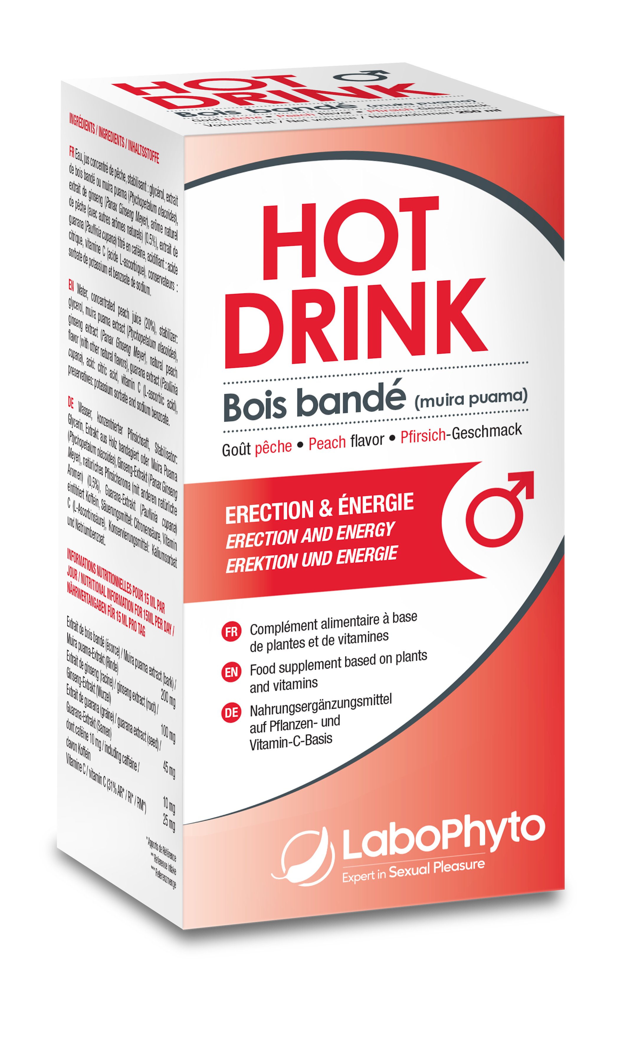 LAB04 Hot Drink Homme Bois Bandé Solution Buvable
