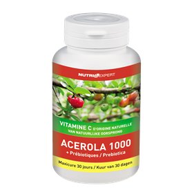 Acerola 1000 C-vitamin av naturligt ursprung + prebiotika Ineldea - 1