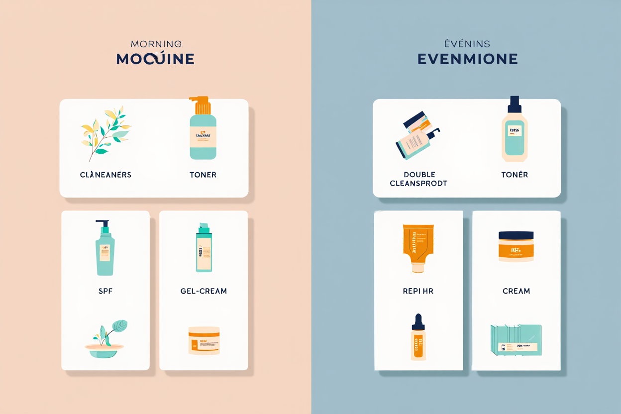 Routine matin et soir comparées