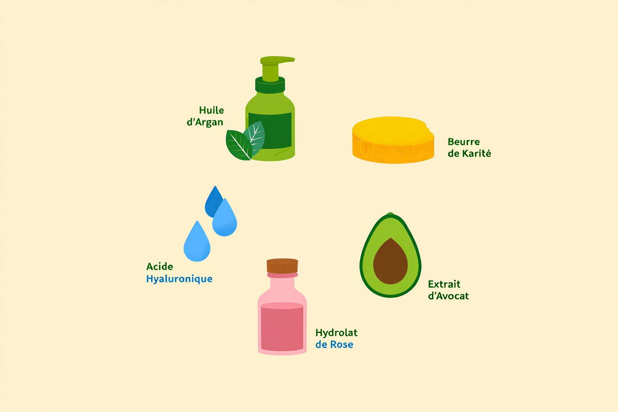 Ingrédients hydratants peau sèche
