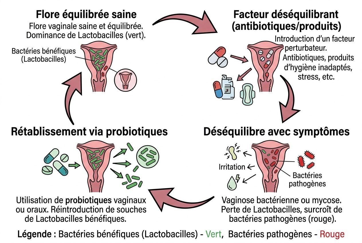 Cycle d'équilibre du microbiote vaginal