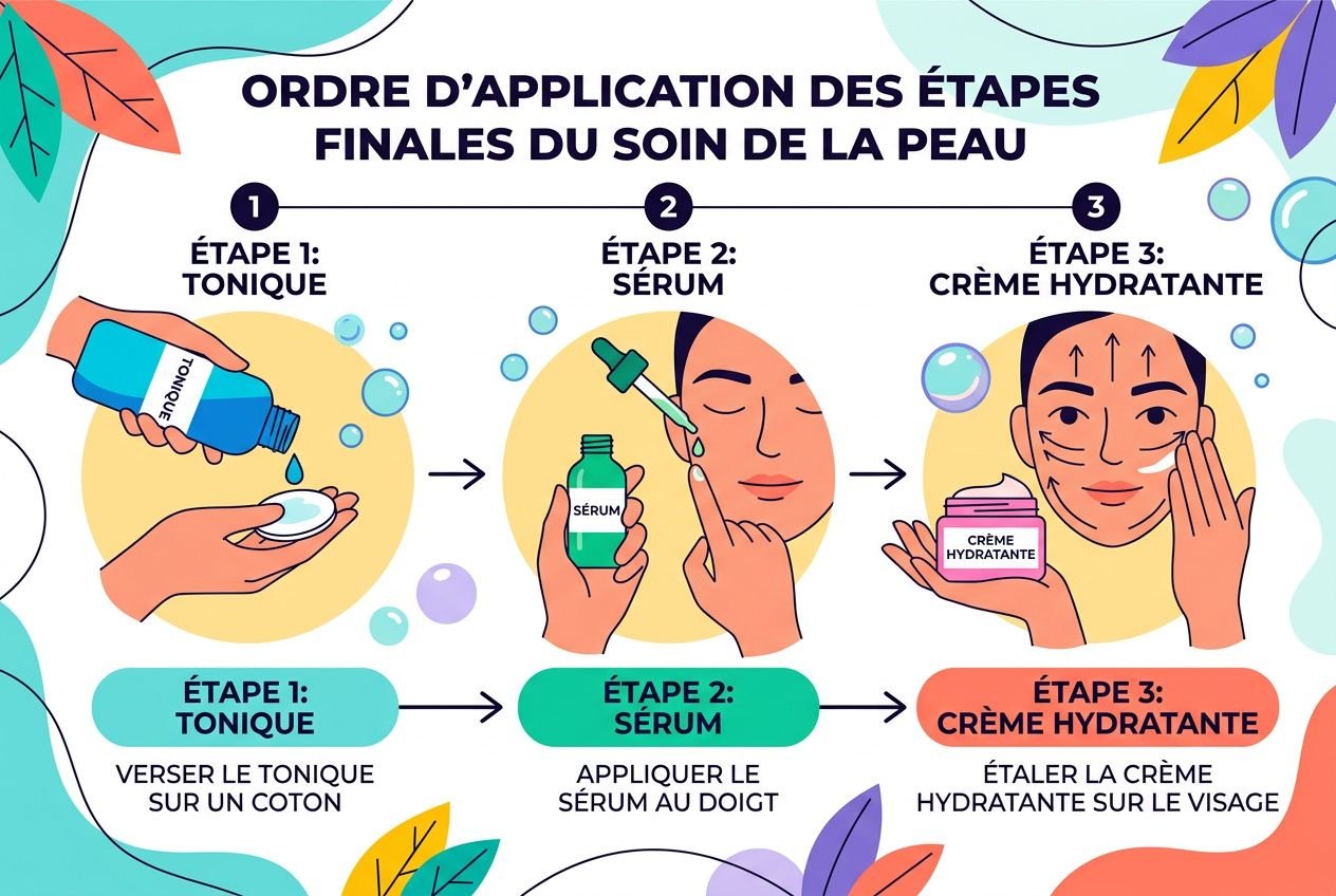 Étapes finales après gommage et masque